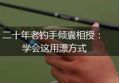 二十年老钓手倾囊相授：学会这用漂方式