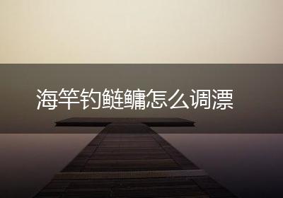海竿钓鲢鳙怎么调漂