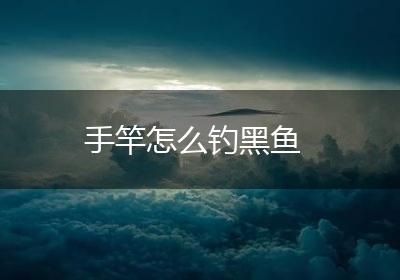 手竿怎么钓黑鱼