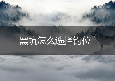 黑坑怎么选择钓位