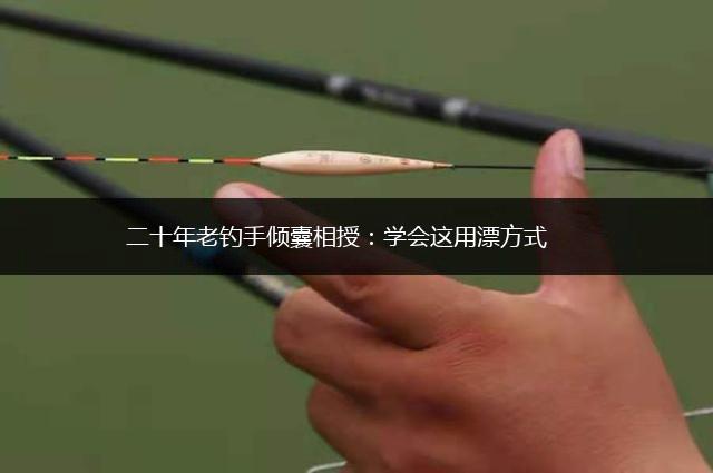 二十年老钓手倾囊相授：学会这用漂方式,第1张