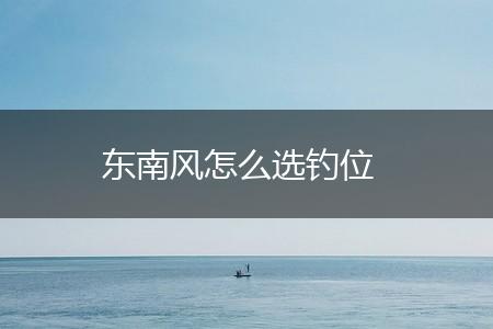 东南风怎么选钓位,第1张